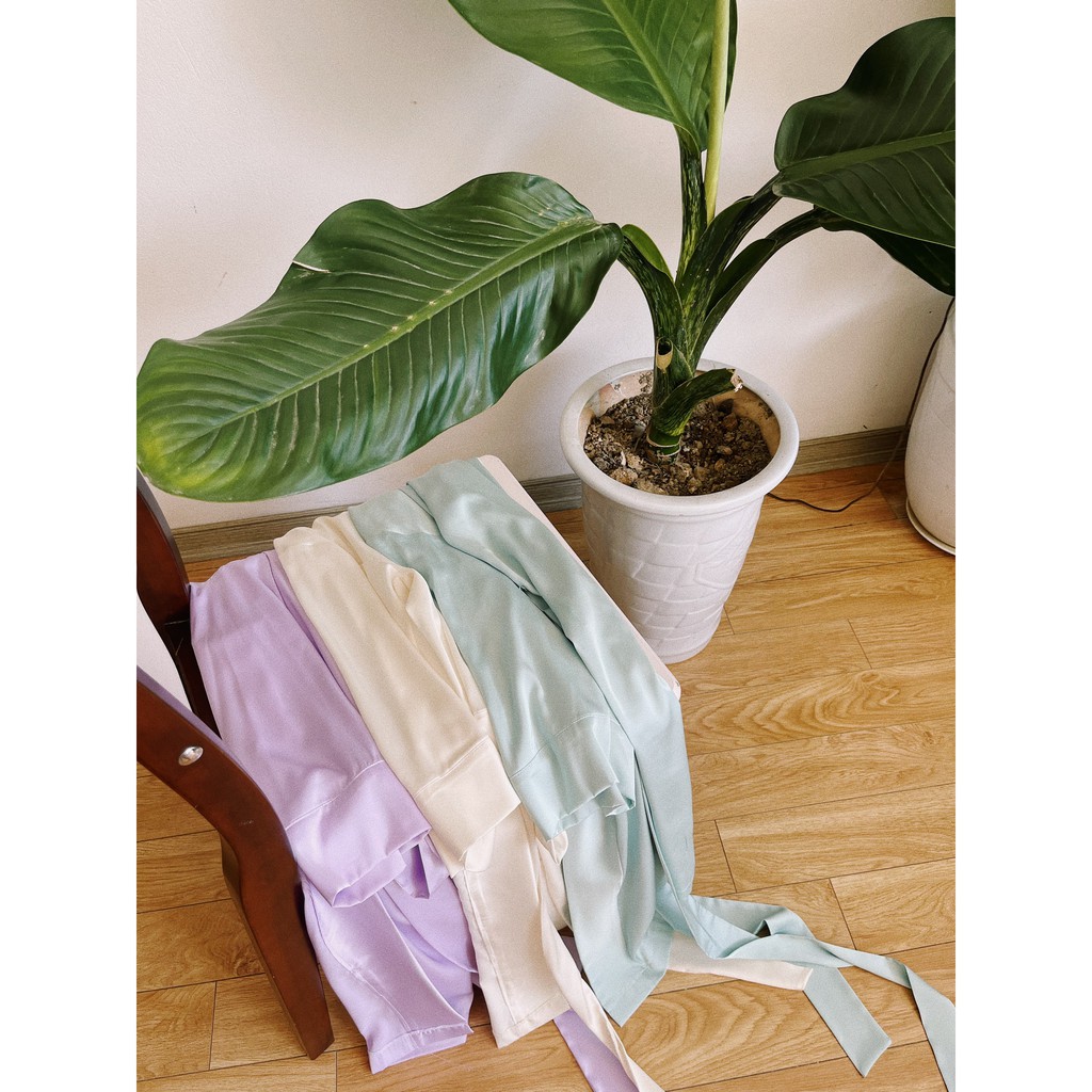 Jeune Kimono- Áo choàng lụa pastel đi biển