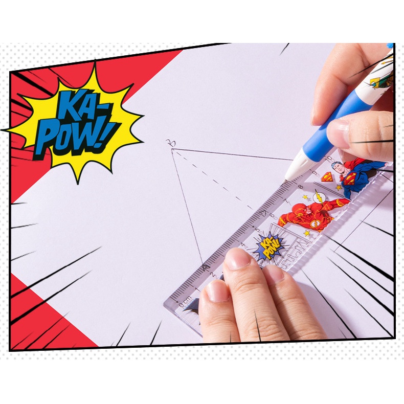 Thước nhựa Deli in hình siêu nhân - 15/20cm - 79759/79760