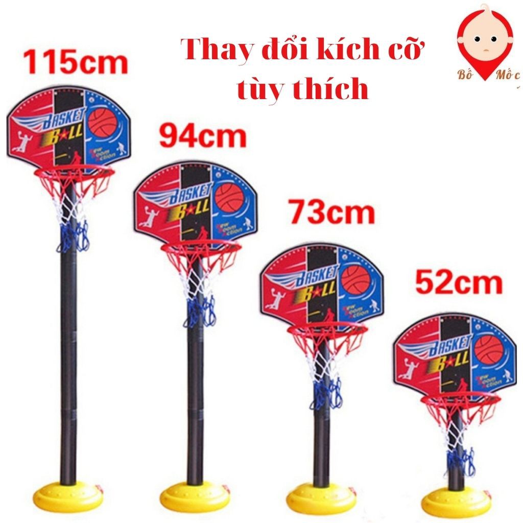 Bộ Đồ Chơi Bóng Rổ Tặng Kèm Bóng Và Bơm Bóng Cho Bé Phát Triển Chiều Cao - Shop Bố Mốc