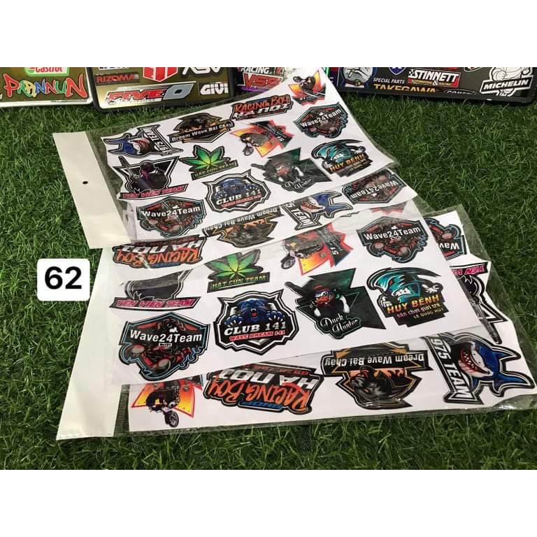 SET STICKER DÁN XE BIỂU TƯỢNG 8 MÃ