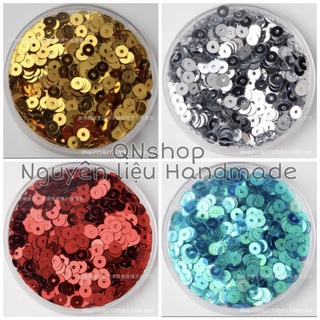 Hạt kim sa tròn phẳng 6-7mm, nguyên liệu đính kết QNshop
