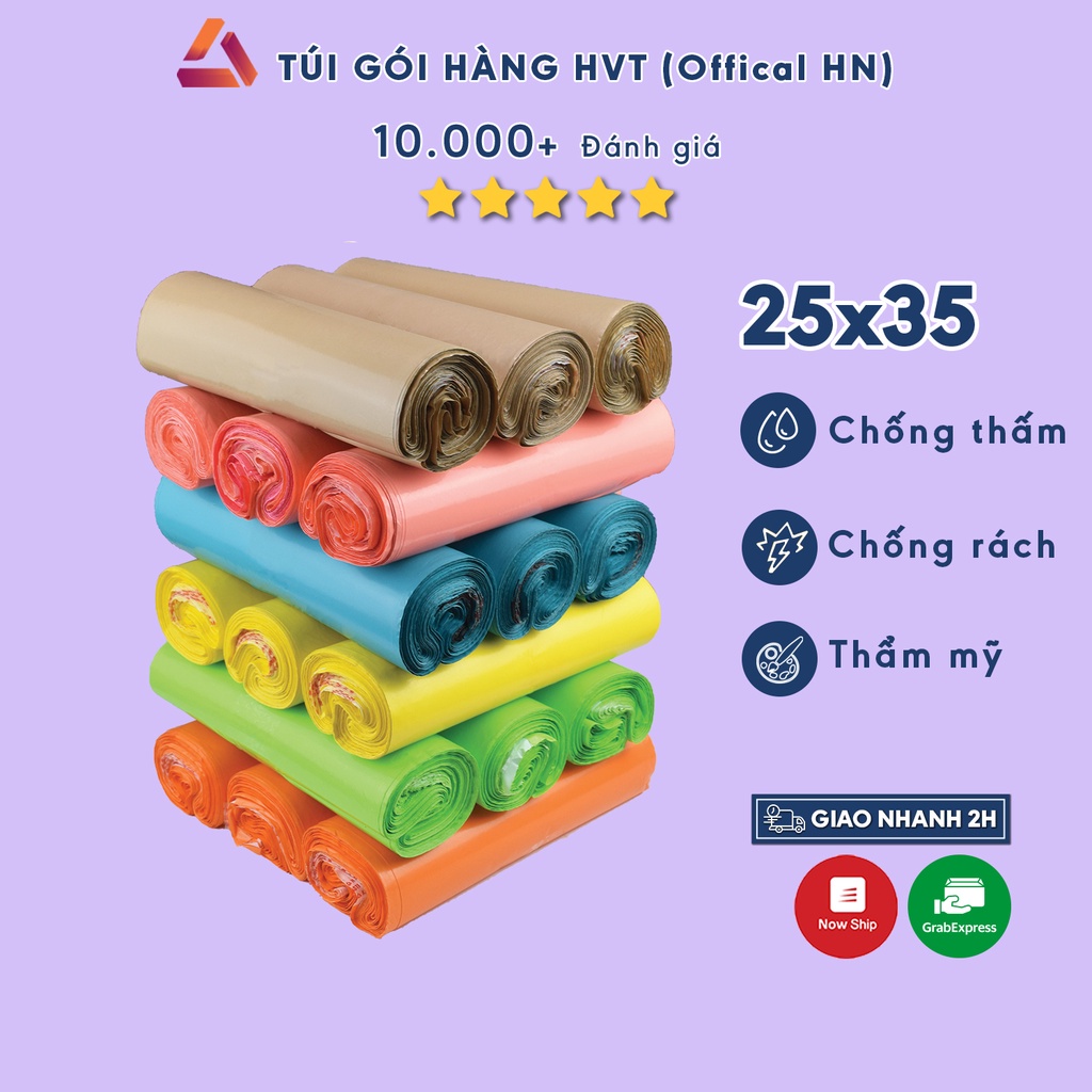 Túi Gói Hàng Niêm Phong NHUAHVT size 25x35cm Đóng Hàng Chuyển Phát Nhanh Cuộn 100 Cái