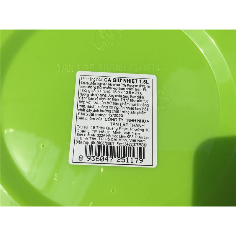 Ca nhựa duy tân 1,5L(ca đá cao) Vinamilk KM