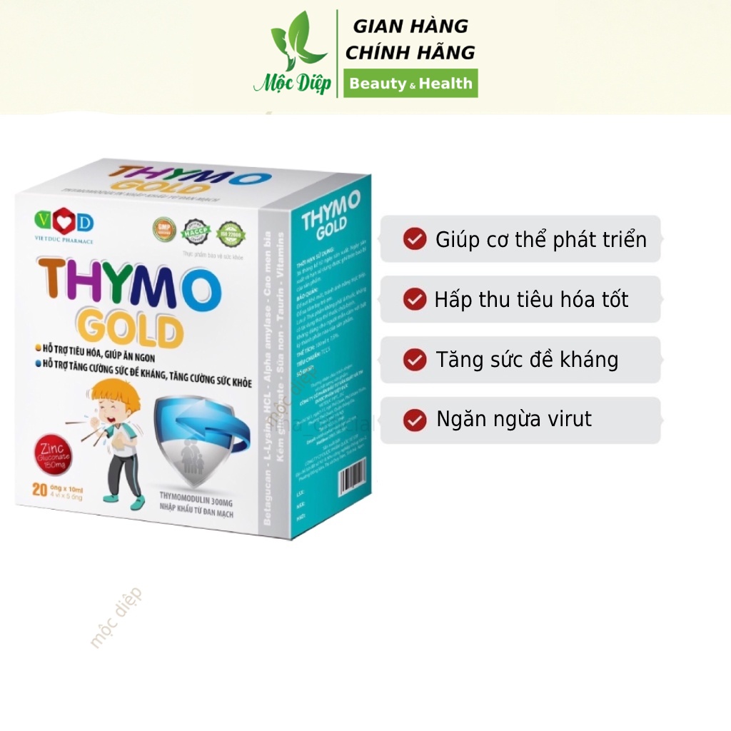 Siro tăng cường đề kháng cho bé và người lớn Thymo Gold giúp tiêu hóa  tốt ăn ngon hơn - Mộc Diệp
