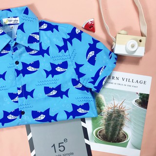 [Yeah1Shop]- Áo sơ mi hoạt hình cá mập  (M, L, XL) (SMHH)