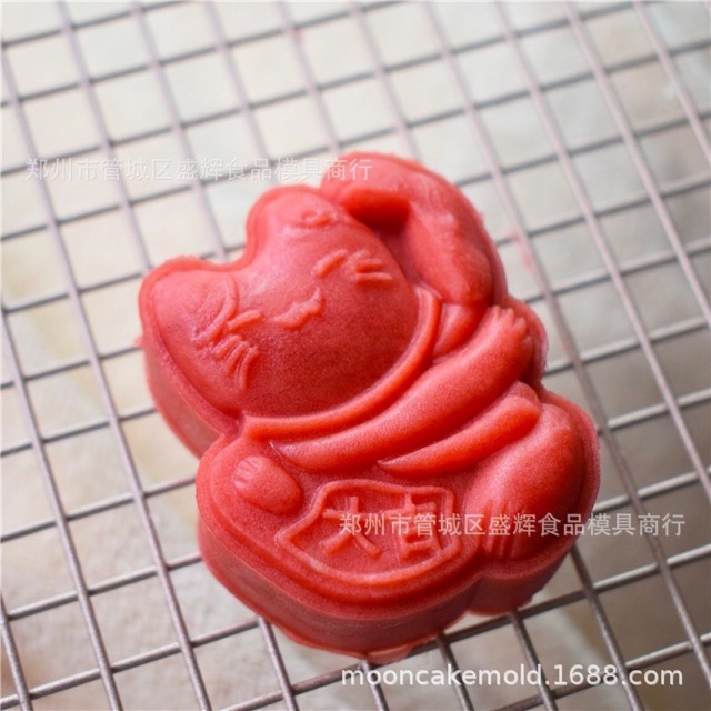 Khuôn trung thu 2019 mèo thần tài 1 mặt 50g