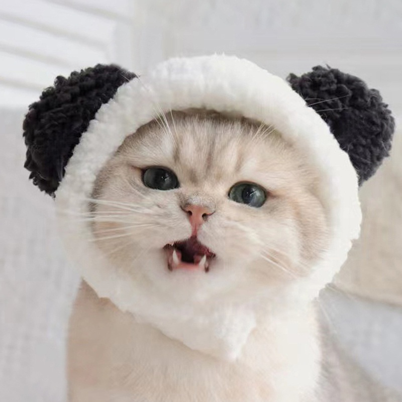 Mũ Len Hình Gấu Trúc Dễ Thương Cho Thú Cưng