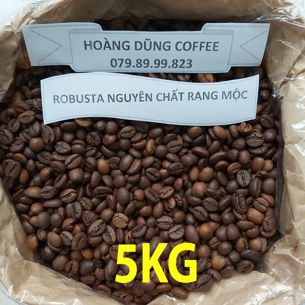 5KG CÀ PHÊ SỈ 40% MỘC CULI - 60% MỘC ROBUSTA - CAFE NGUYÊN CHẤT RANG MỘC - HOÀNG DŨNG COFFEE