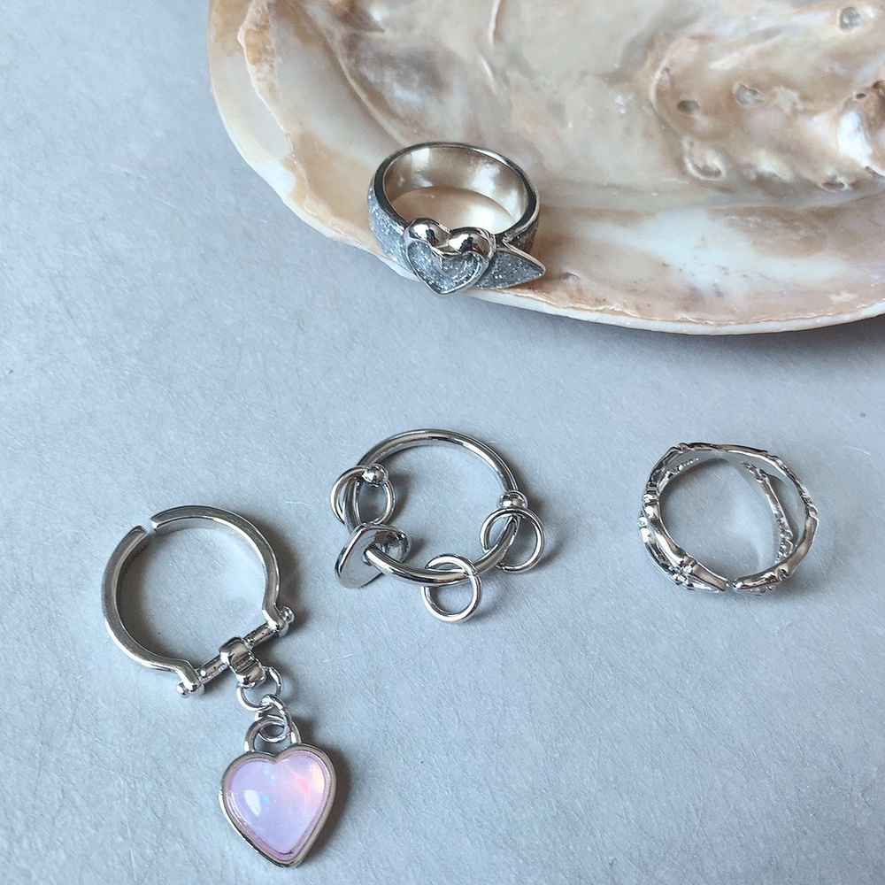 Nhẫn Đeo Ngón Tay Hình Trái Tim Thời Trang Hàn Quốc Cho Nữ