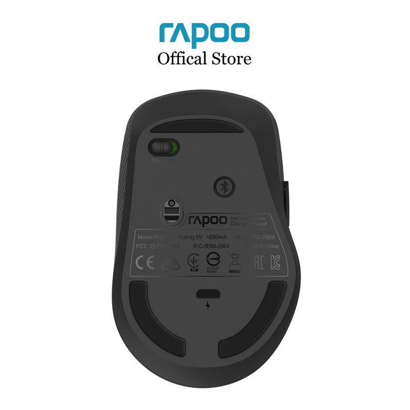 Chuột Rapoo không dây silent M300W/ M300S sạc Qi không dây - Đa Kết Nối ( đầu thu USB Receiver 2.4G/ Bluetooth 3.0/ 4.0)