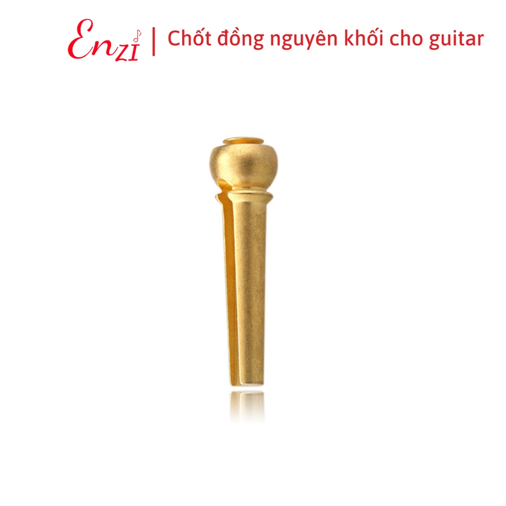 Chốt dây đàn guitar đồng thau nguyên khối đính ngọc cao cấp Enzi