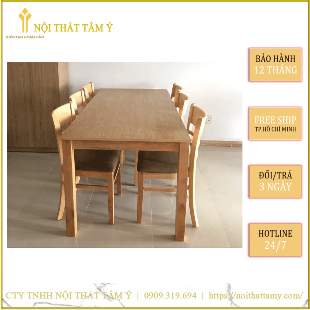 Bộ Bàn Ăn Cabin 6 ghế ✌FREE SHIP HCM✌ Bộ bàn ăn Cao cấp Thương hiệu Nội Thất Tâm Ý