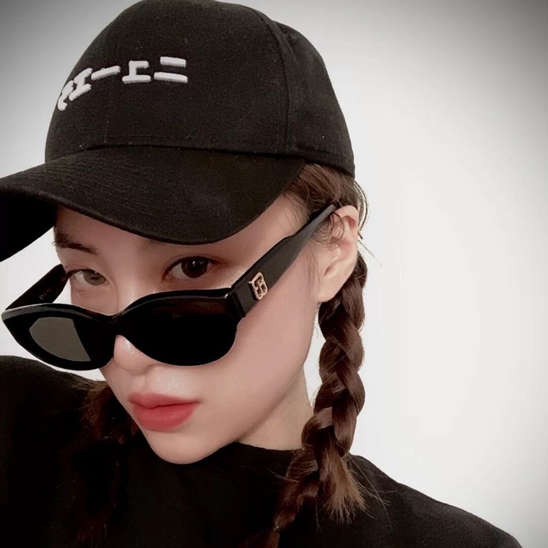 Kính mát gọng tròn oval phong cách hip hop cho nữ