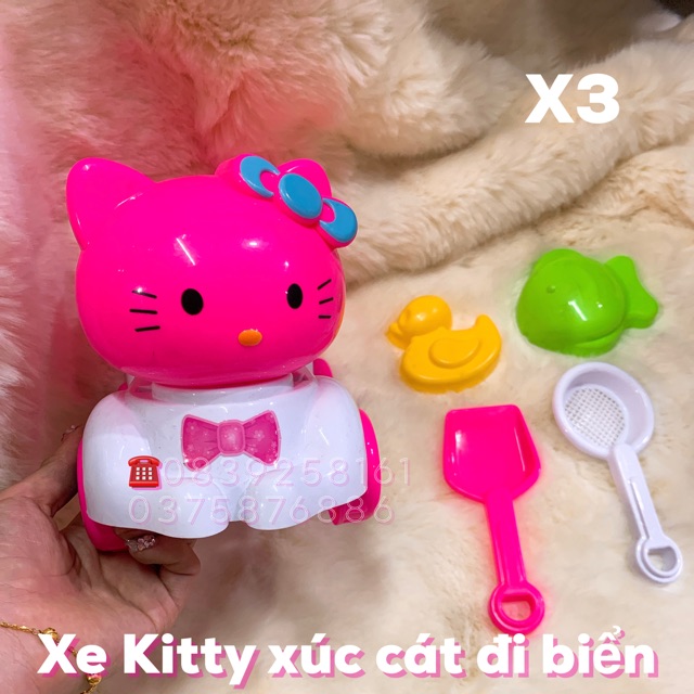 (Video) Bộ Xe XÚC CÁT heloo kitty