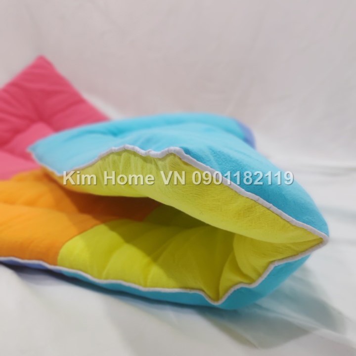 Nệm Cara Kim Home Cầu Vồng 2 Mặt Cho Bé Sơ Sinh, Cho Bé Đi Học Mẫu Giáo 68x118cm