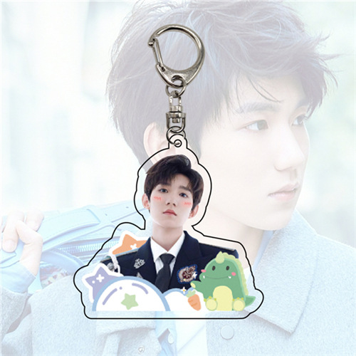 Móc khóa acrylic trang trí mặt hình thần tượng Vương Nguyên tfboys