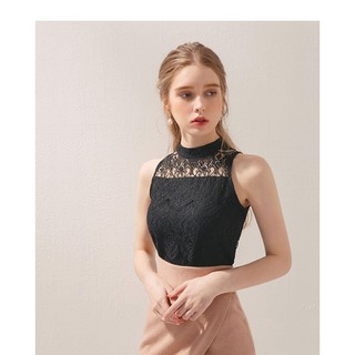 Áo crop top ren sát nách cổ cao nữ Air Space 1941081
