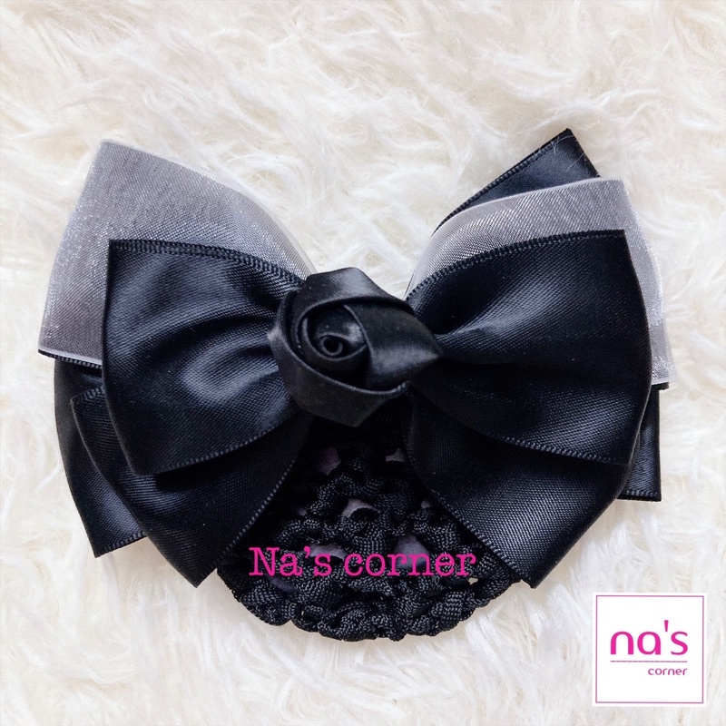 Kẹp lưới bới tóc búi tóc hoạ tiết cao cấp (7)