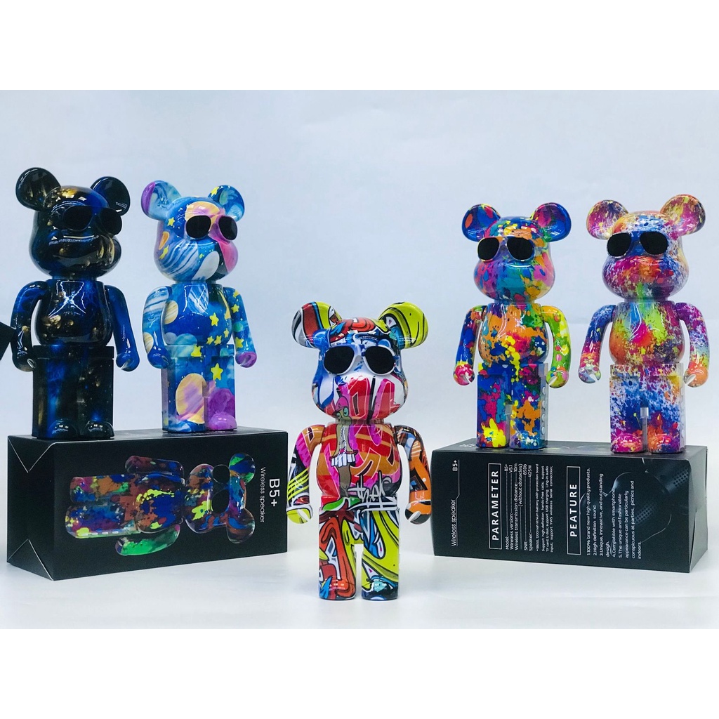 Loa Nghe Nhạc Bluetooth Gấu Bearbrick Mini giá rẻ Để Bàn decor Cầm Tay B5+ Âm Thanh Bass Cực Mạnh - Việt linh store