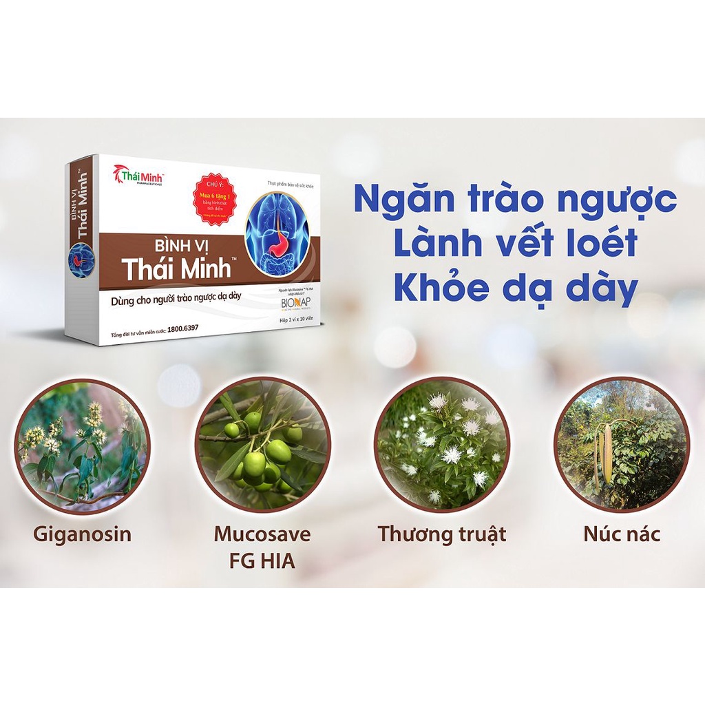 Bình Vị Thái Minh - Giảm Trào Ngược Dạ Dày, Giảm Thiểu Các Biểu Hiện Của Viêm Loét Dạ Dày