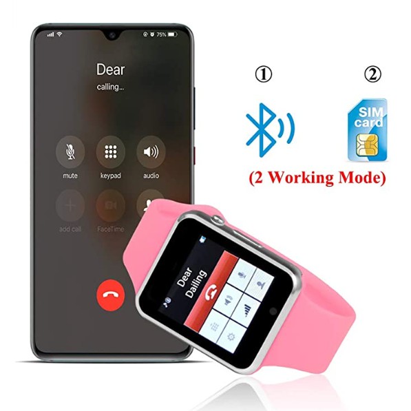 Đồng Hồ Thông Minh A1 Plus Thế hệ mới - GẮN SIM NGHE GỌI Độc Lập Màu Hồng Xinh