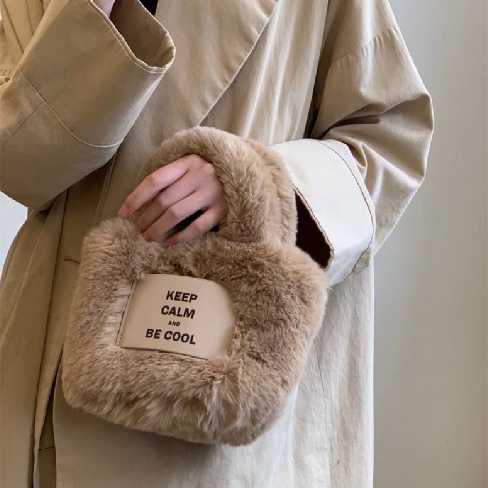 Túi Xách bucket Đeo Vai Phủ Bông Giữ Bình Tĩnh Thời Trang Cao Cấp