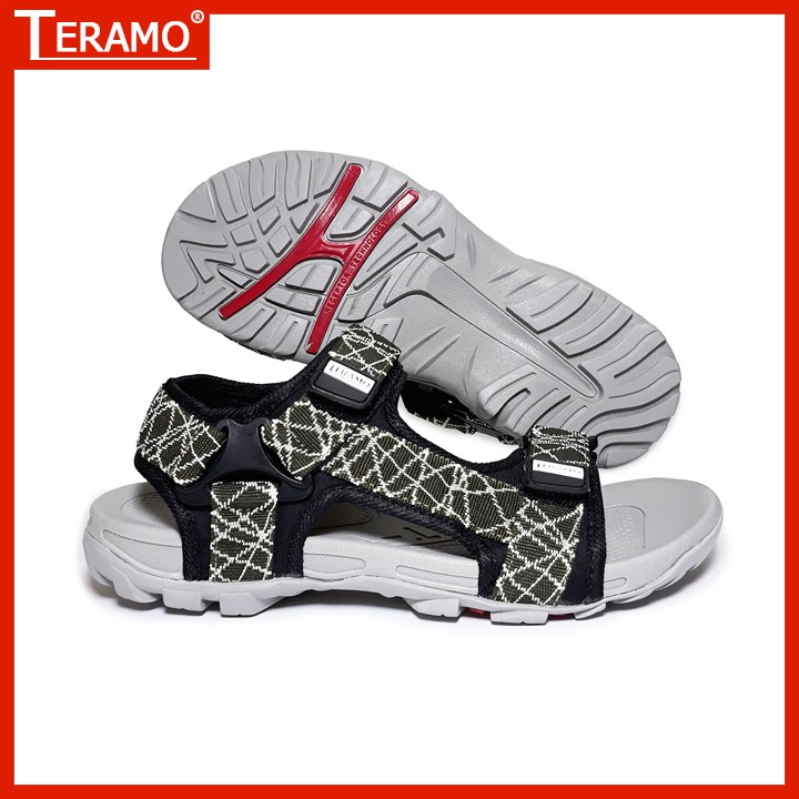 Giày sandal unisex  Teramo hay sandan TRM49 rêu nhạt kiểu giày sandal nam quai chéo và sandal nữ quai chéo