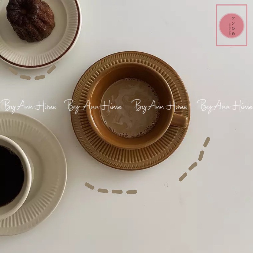 Cốc - Ly Sứ Retro Bắc Âu Kẻ Soc Uống Trà- Cafe Văn Phòng Gia Đình