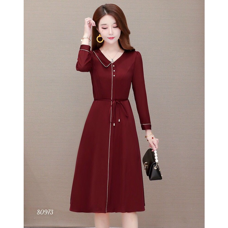 ĐẦM XÒE CÔNG SỞ DÀI TAY PHỐI VIỀN SANG TRỌNG-D06