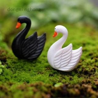 Set 2 Tượng Thiên Nga Trắng Đen Trang Trí Tiểu Cảnh