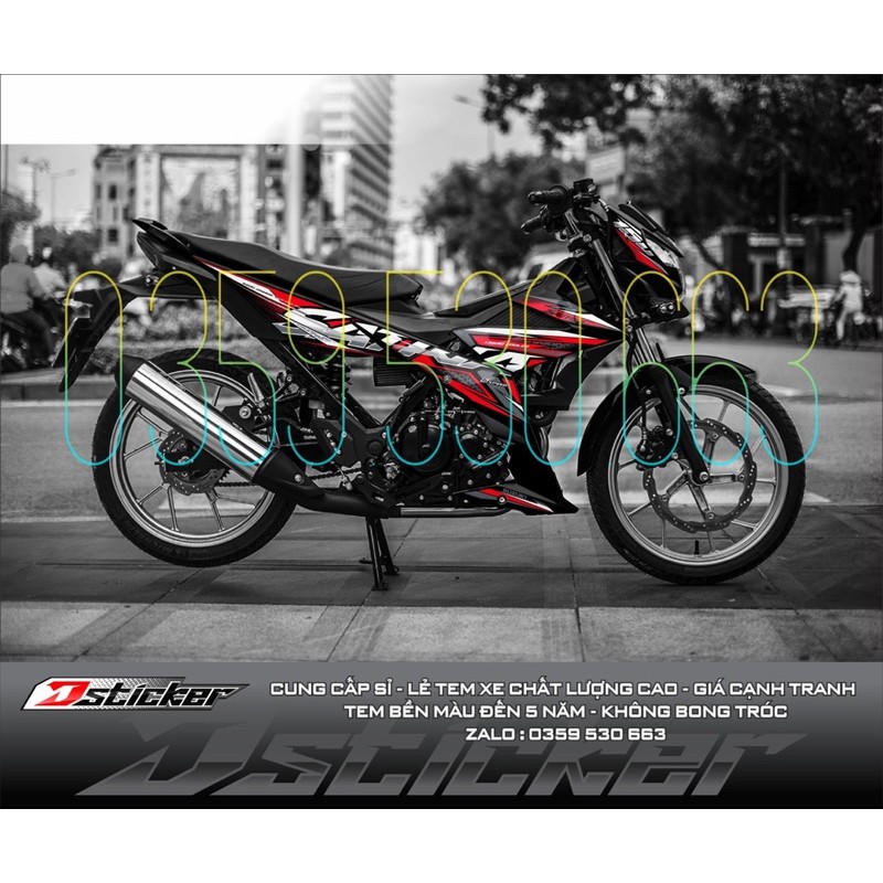 Tem rời Satria xe đen - tem đỏ hot nhất 2021