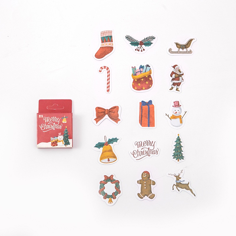 Set 45 Sticker dán trang trí phong cách giáng sinh