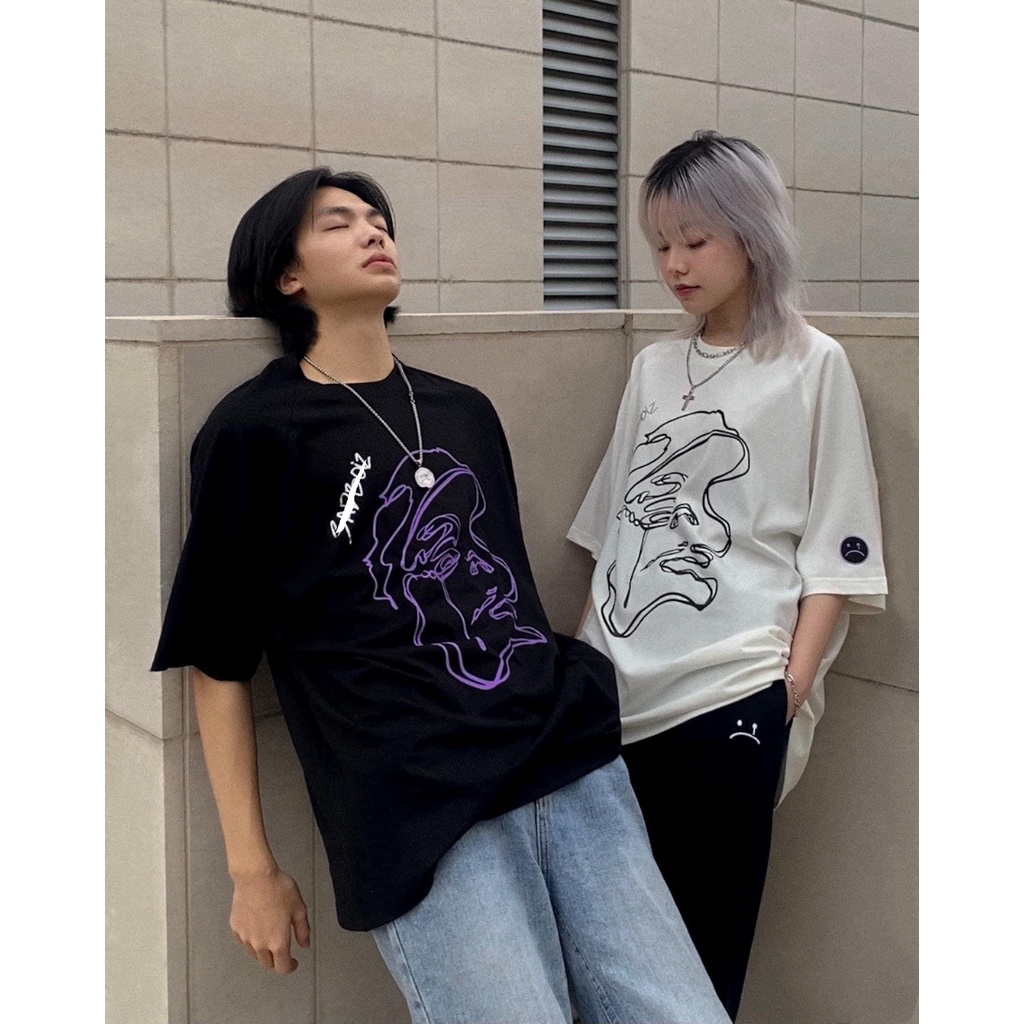 Áo thun Sadboiz story logo hình thêu nam nữ áo thêu mặt cười full tag