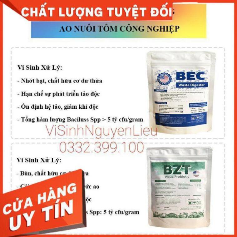 ComBo 2 Gói BZT-BEC⚡ Bộ đôi Vi Sinh Cắt Tảo, Giảm Nhớt Bạt, Xử Lý Đáy, Bùn ao Tôm