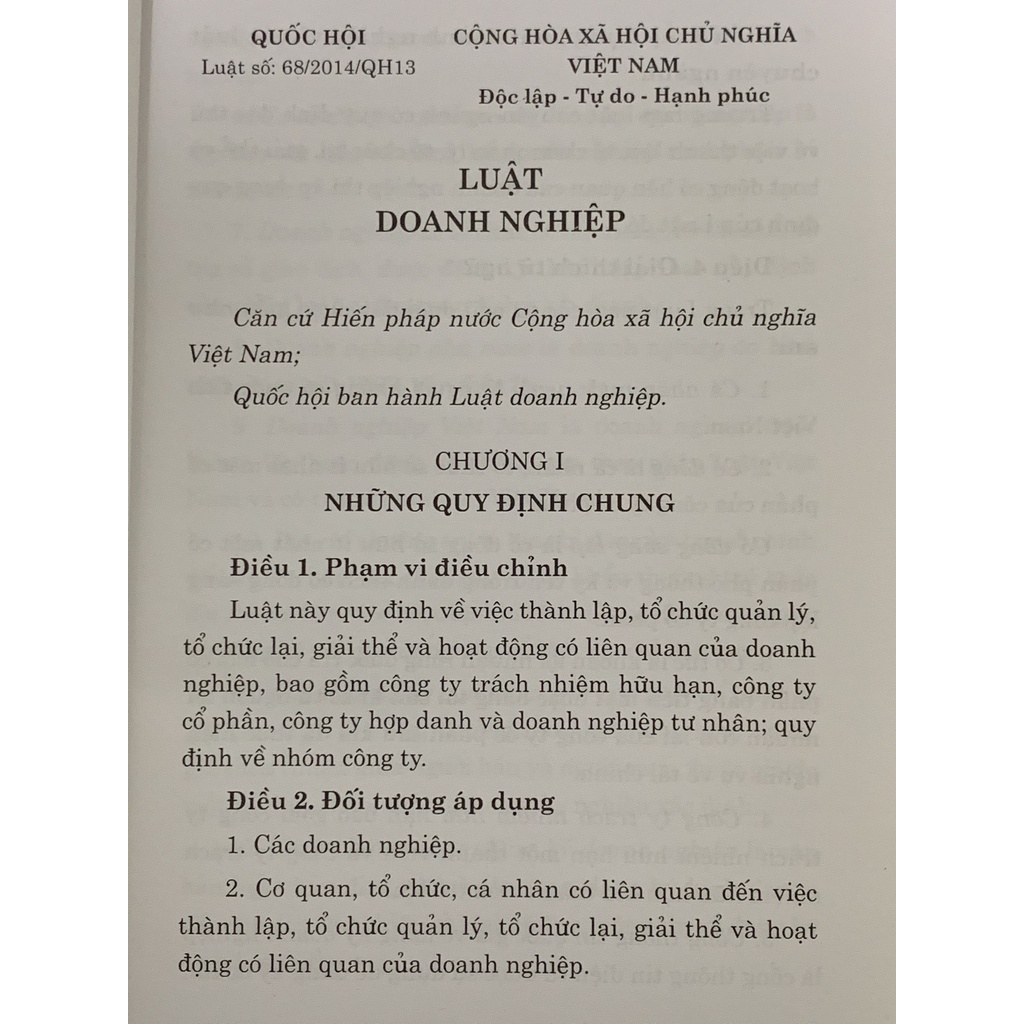 Sách - Luật Doanh Nghiệp 2015 (Có Hiệu Lực Từ Ngày 01/7/2015)