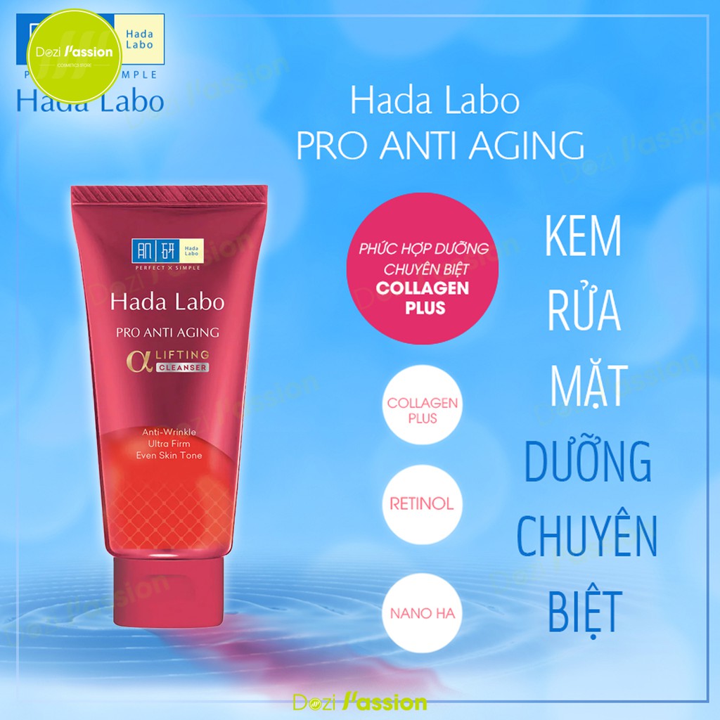 Bộ Dưỡng Da Hada Labo Chuyên Biệt Chống Lão Hóa Đỏ - Hada Labo Pro Anti Aging (Sữa Rửa Mặt + Lotion + Tinh Chất + Kem)