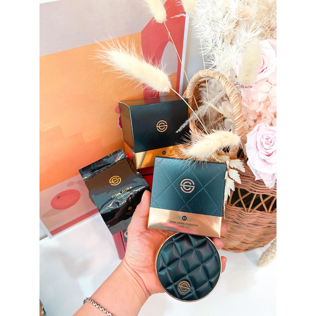 Phấn Nước DPC Pink Aura Cushion (vỏ da) có kèm lõi