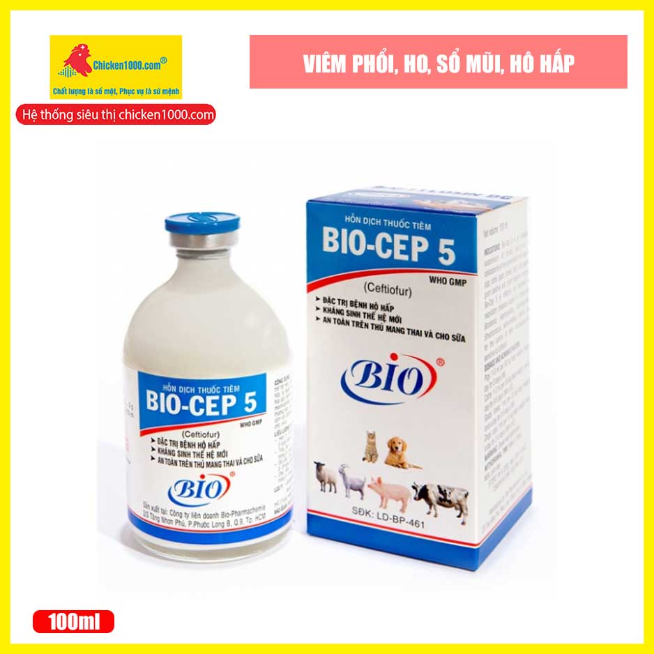 Thú Y Cep 5 Bio Sổ Mũi, Ho Dùng Tốt Cho Dê, Heo, Bò, Cừu