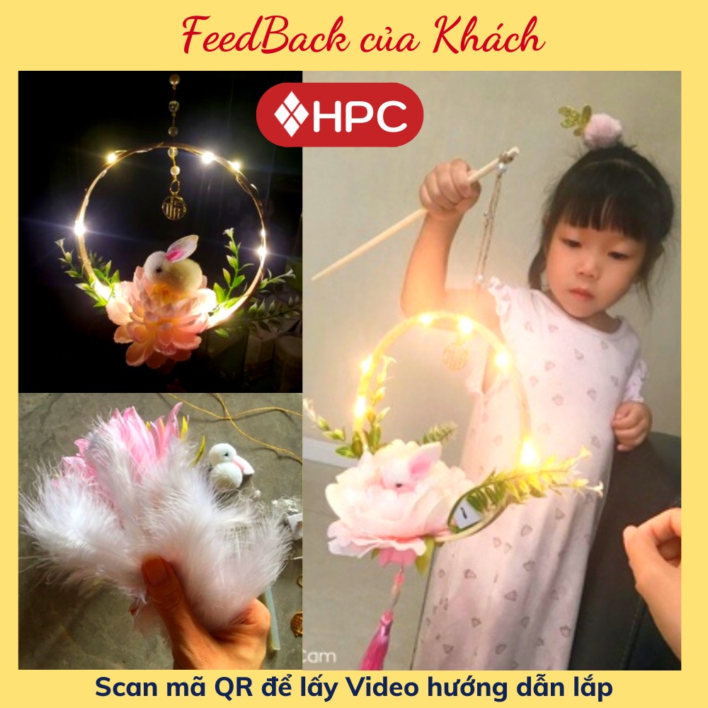 Đèn Lồng Trung Thu Cầm Tay Handmade, Đèn Lồng Thỏ Ngọc, Hoa Sen, Decor, Sống Ảo - Xu Hướng 2022