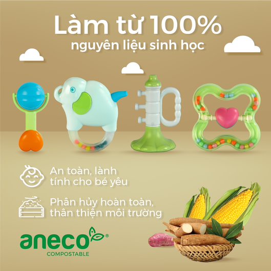 [An toàn cho sức khỏe] Lục lạc ANECO làm từ nhựa sinh học - Bảo vệ môi trường