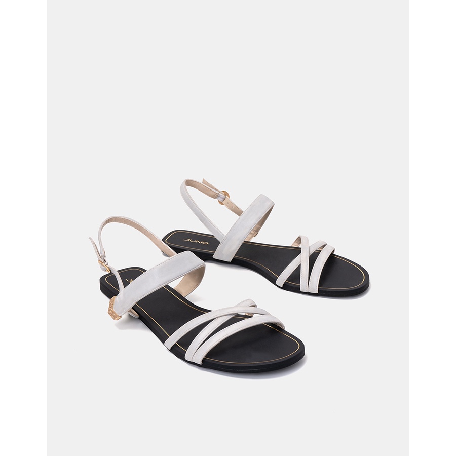 Giày Sandal 1cm Nữ Thời Trang JUNO Bệt Gắn Khoá Trang Trí SD01113