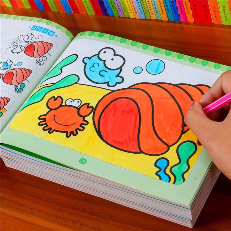 Sách tô màu cho trẻ em Sách tô màu cho trẻ em Sách tô màu nước cho trẻ em 3-5-7-8 tuổi Graffiti tô màu cho trường mẫu giáo