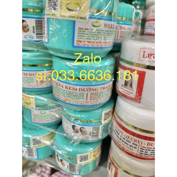 sỉ lốc 6 hủ kem wleza hủ trần màu xanh 18g