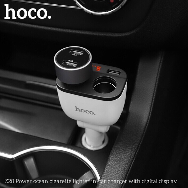 Cốc Sạc Xe Hơi Hoco Z28 Power Ocean 2 Cổng Tẩu Sạc, 2 Cổng Sạc USB - BH 1 Năm | Tẩu sạc Oto | Bộ