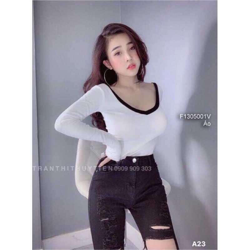 áo thun tay dài cổ tim viền siêu hot bán Hoài quanh năm - Carotshop | BigBuy360 - bigbuy360.vn
