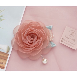 Hoa cài áo handmade - Tag cài áo hoa voan size to mix phụ kiện