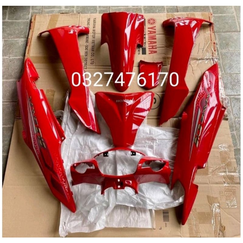 Bộ nhựa dàn áo xe WAVE A 110 màu đỏ 2019 zin chính hãng