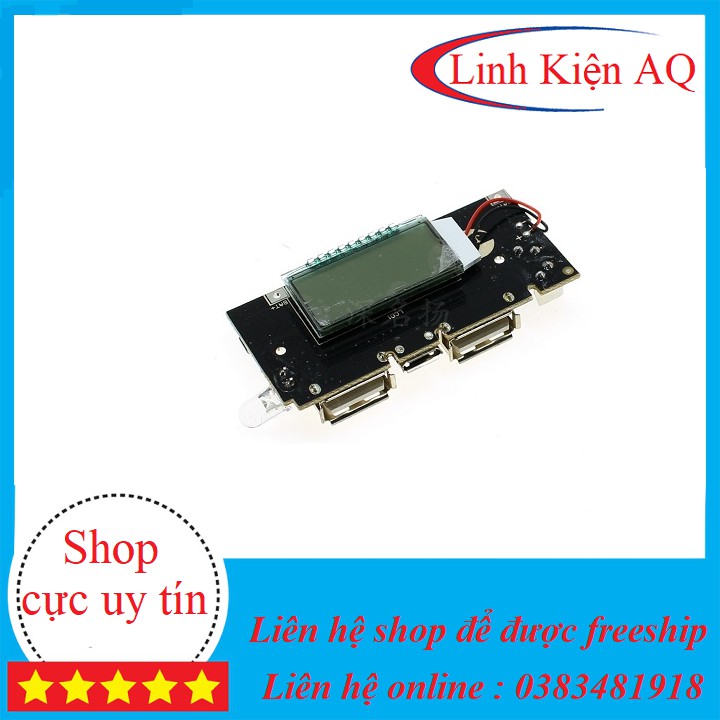 Mạch Sạc Pin Dự Phòng 18650 V4 2 Cổng Ra, Hiển Thị LCD ( Có Bảo Vệ ) - linhkiendientu3m