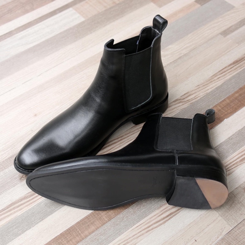 Giày Chelsea Boots công sở, đế phíp gỗ, da bò nguyên tấm