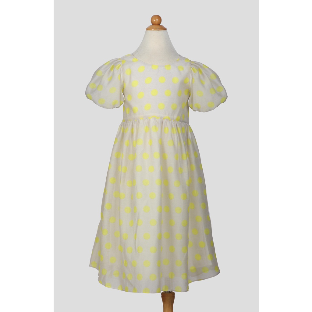 [𝗖𝗟𝗘𝗔𝗥𝗔𝗡𝗖𝗘 80] Đầm Xoè Tay Bồng Công Chúa E.studio Chấm Bi Vàng Cho Bé Gái